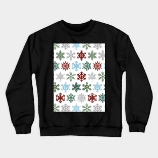 Colorful Snowflakes - Green, Red, Blue, Grey - Cozy Winter Collection Crewneck Sweatshirt